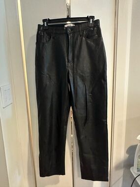 Abercrombie High Rise Black Faux Leather Jeans